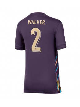 England Kyle Walker #2 Replika Borta Kläder Dam EM 2024 Kortärmad